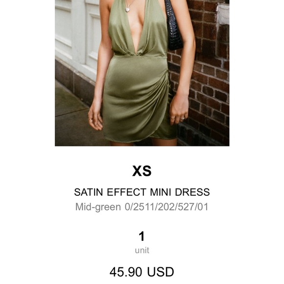 Zara Satin Effect Mini Dress - Picture 5 of 5